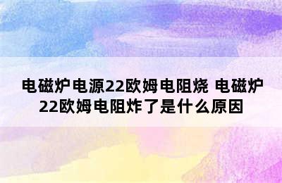 电磁炉电源22欧姆电阻烧 电磁炉22欧姆电阻炸了是什么原因